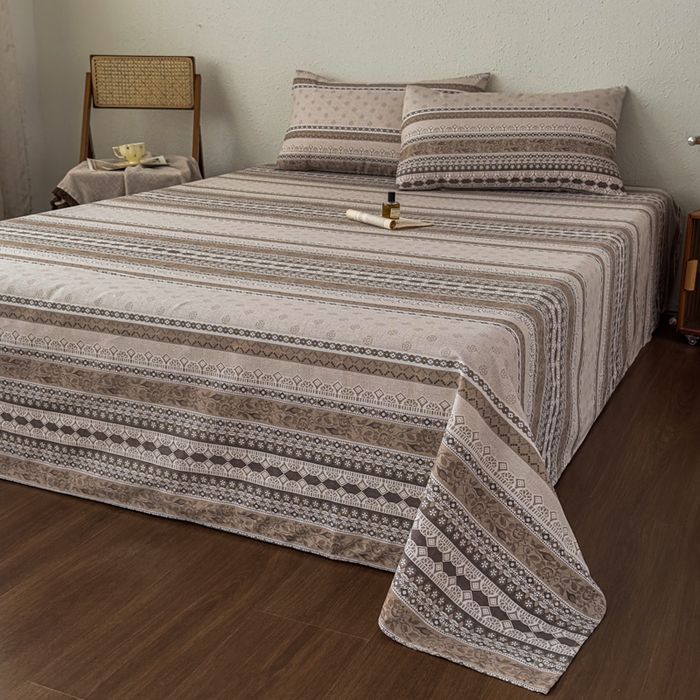 91家纺网 家纺一手货源 找家纺 爱彼家纺 2026新款A类亚麻老粗布单床单床单三件套-亚麻老粗布 亚麻粗布-棕调时光