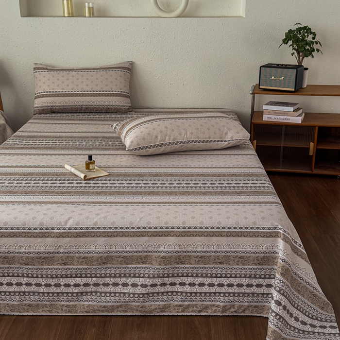 91家纺网 家纺一手货源 找家纺 爱彼家纺 2026新款A类亚麻老粗布单床单床单三件套-亚麻老粗布 亚麻粗布-棕调时光