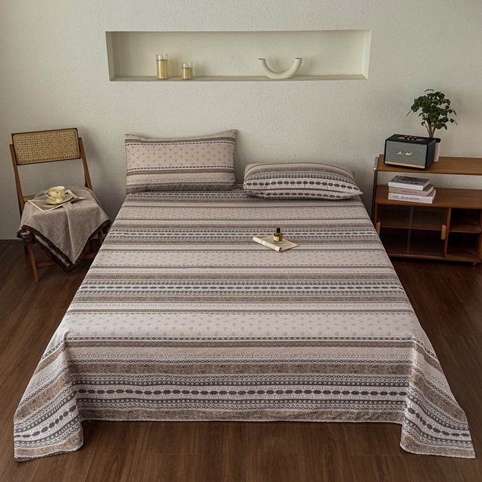 91家纺网 家纺一手货源 找家纺 爱彼家纺 2026新款A类亚麻老粗布单床单床单三件套-亚麻老粗布 亚麻粗布-棕调时光