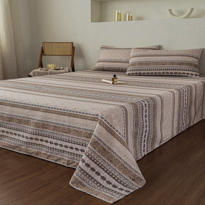 91家纺网 家纺一手货源 找家纺 爱彼家纺 2026新款A类亚麻老粗布单床单床单三件套-亚麻老粗布 亚麻粗布-棕调时光