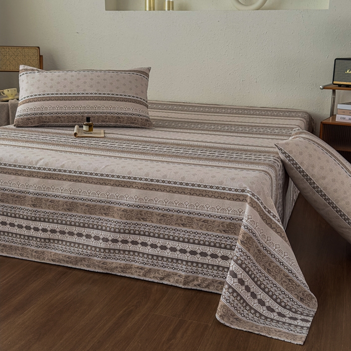 91家纺网 家纺一手货源 找家纺 爱彼家纺 2026新款A类亚麻老粗布单床单床单三件套-亚麻老粗布 亚麻粗布-棕调时光