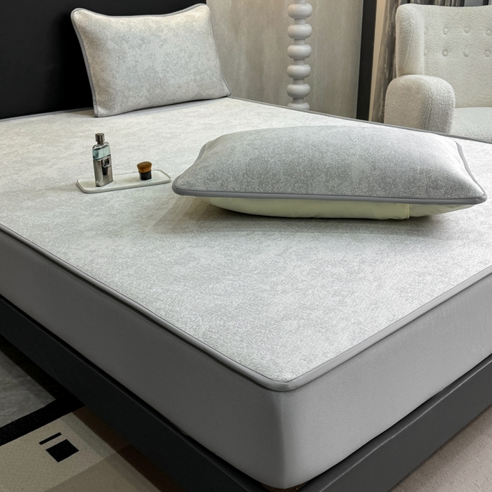 91家纺网 家纺一手货源 找家纺 （总）伊人坊 2026新款A类550克凉感提花值过0.21冰豆豆家用凉席子三件套夏季---床笠款