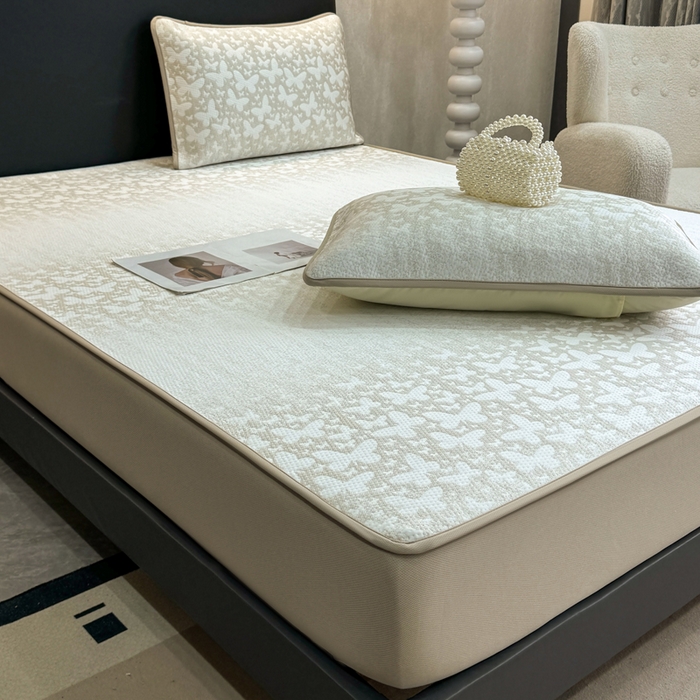 91家纺网 家纺一手货源 找家纺 （总）伊人坊 2026新款A类550克凉感提花值过0.21冰豆豆家用凉席子三件套夏季---床笠款