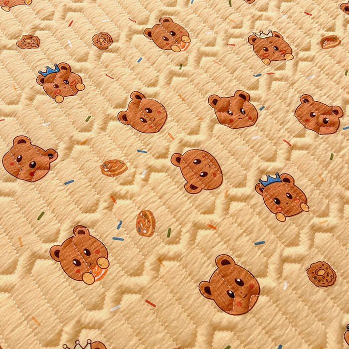 91家纺网 家纺一手货源 找家纺 维娜斯家纺 2026新款双层纱防水隔尿床垫婴儿垫姨妈垫 小熊梦梦