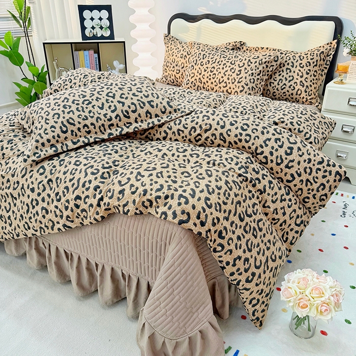 91家纺网 家纺一手货源 找家纺 （总）九诺家纺 2026新款丝柔棉皱皱纱花边床盖四件套