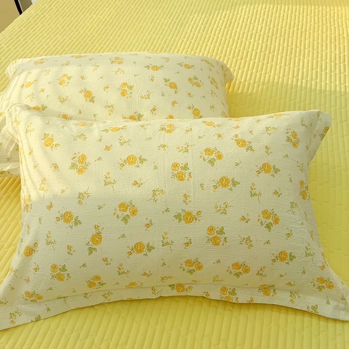 91家纺网 家纺一手货源 找家纺 九诺家纺 2026新款丝柔棉皱皱纱花边床盖四件套 米娅-欧若拉