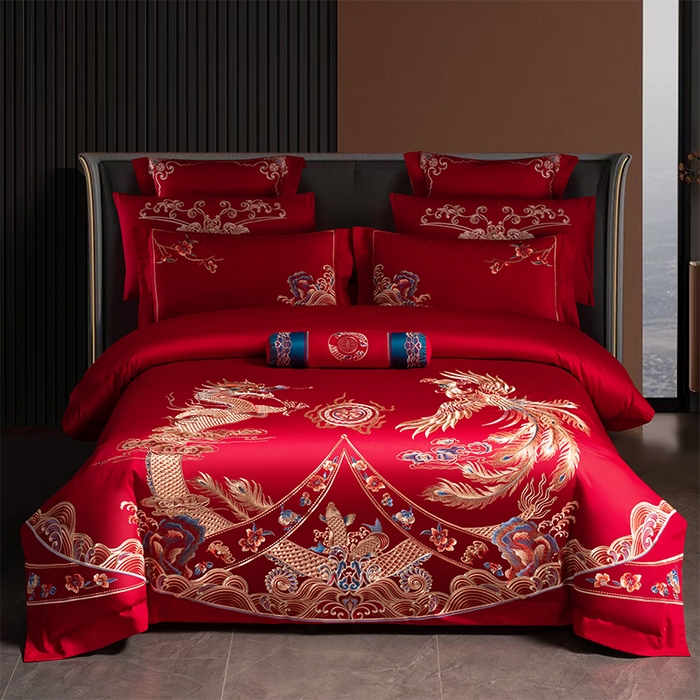 91家纺网 家纺一手货源 找家纺 （总）博之洋婚庆 2026新款全棉长绒棉刺绣婚庆四件套多件套