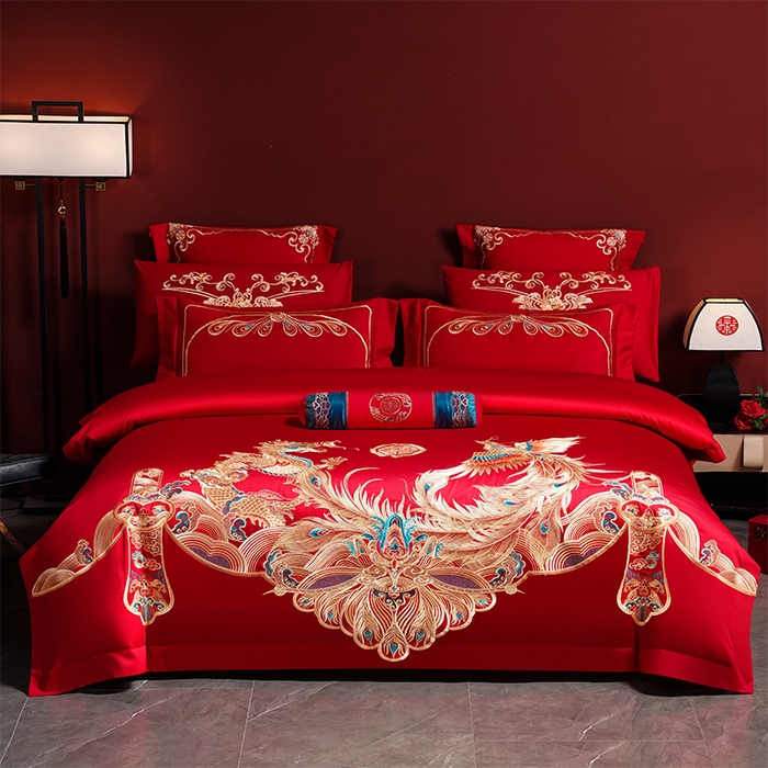 91家纺网 家纺一手货源 找家纺 （总）博之洋婚庆 2026新款全棉长绒棉刺绣婚庆四件套多件套