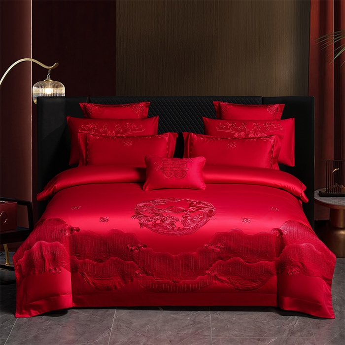 91家纺网 家纺一手货源 找家纺 （总）博之洋婚庆 2026新款全棉长绒棉刺绣婚庆四件套多件套