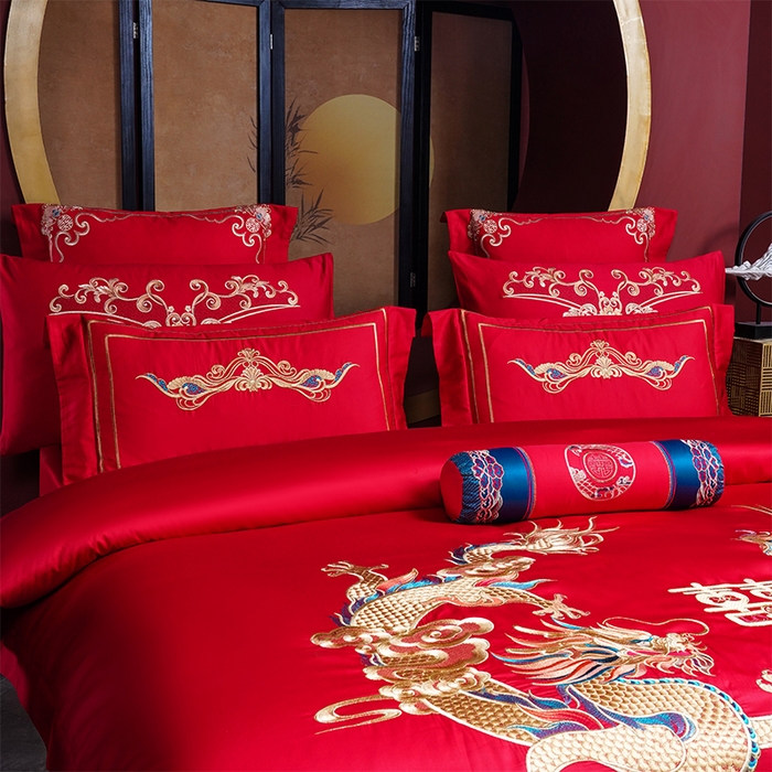 91家纺网 家纺一手货源 找家纺 （总）博之洋婚庆 2026新款全棉长绒棉刺绣婚庆四件套多件套