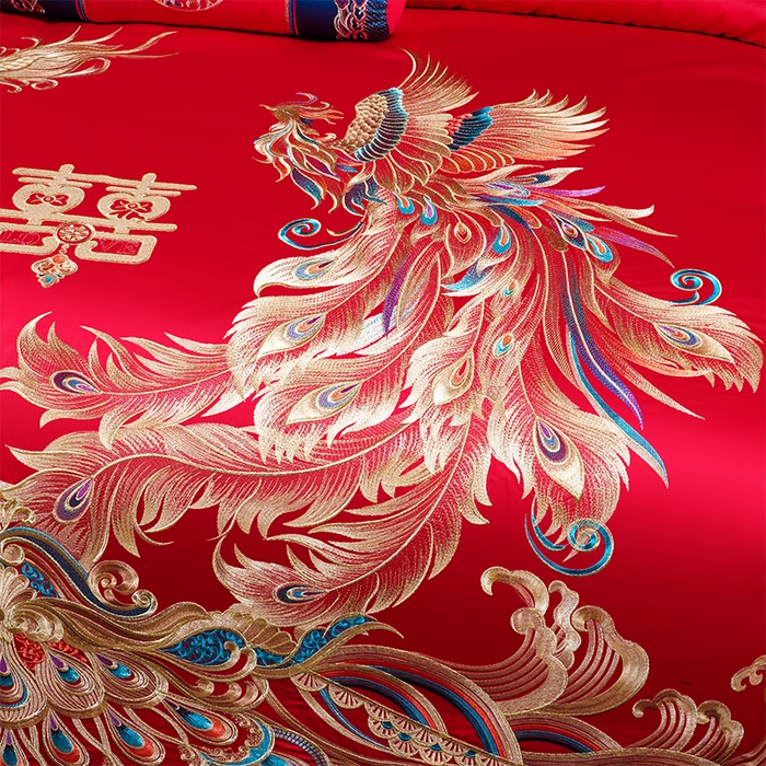 91家纺网 家纺一手货源 找家纺 （总）博之洋婚庆 2026新款全棉长绒棉刺绣婚庆四件套多件套