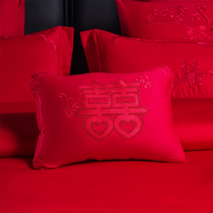 91家纺网 家纺一手货源 找家纺 博之洋婚庆 2026新款全棉长绒棉刺绣婚庆四件套多件套 国色芳华