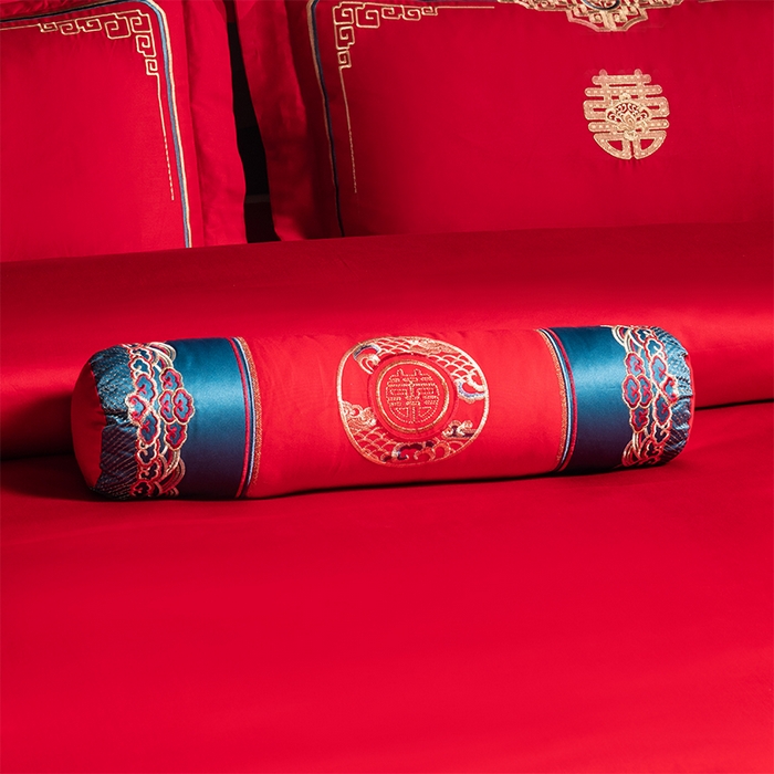 91家纺网 家纺一手货源 找家纺 博之洋婚庆 2026新款全棉长绒棉刺绣婚庆四件套多件套 皇家风范