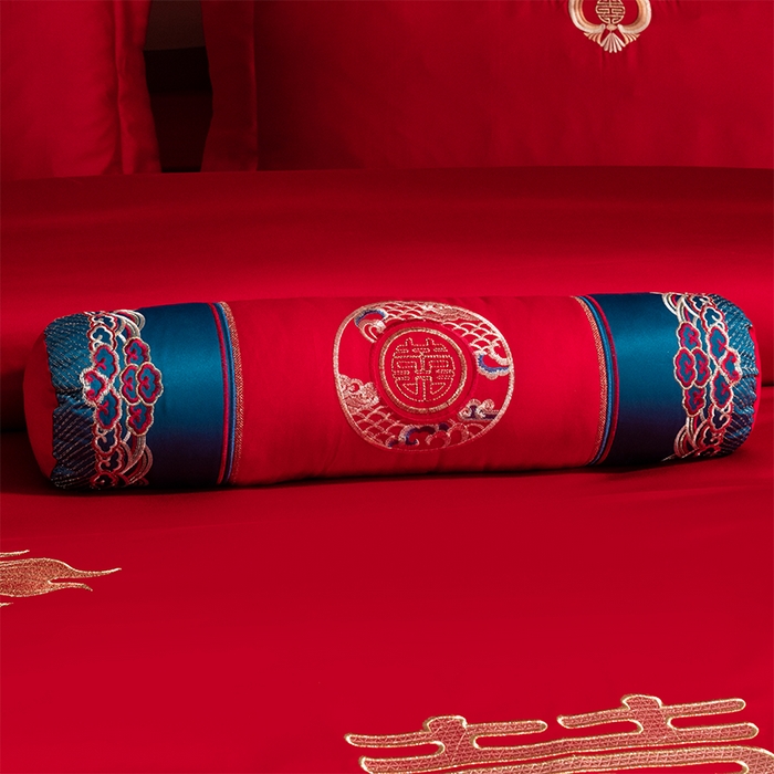 91家纺网 家纺一手货源 找家纺 博之洋婚庆 2026新款全棉长绒棉刺绣婚庆四件套多件套 龙凤大喜