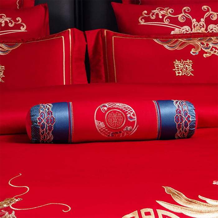 91家纺网 家纺一手货源 找家纺 博之洋婚庆 2026新款全棉长绒棉刺绣婚庆四件套多件套 龙凤王朝