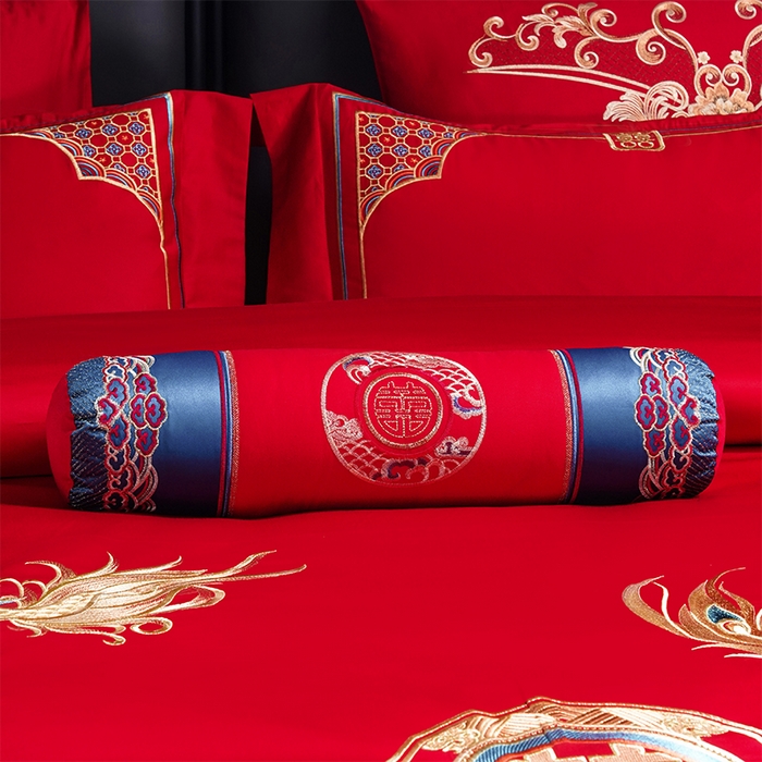 91家纺网 家纺一手货源 找家纺 博之洋婚庆 2026新款全棉长绒棉刺绣婚庆四件套多件套 皇朝喜嫁