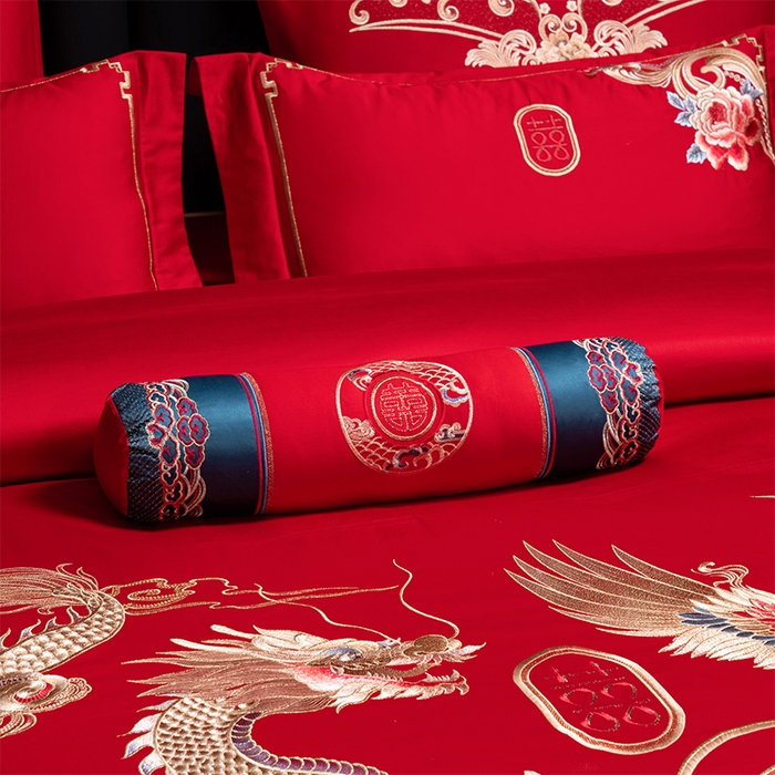 91家纺网 家纺一手货源 找家纺 博之洋婚庆 2026新款全棉长绒棉刺绣婚庆四件套多件套 锦绣前程