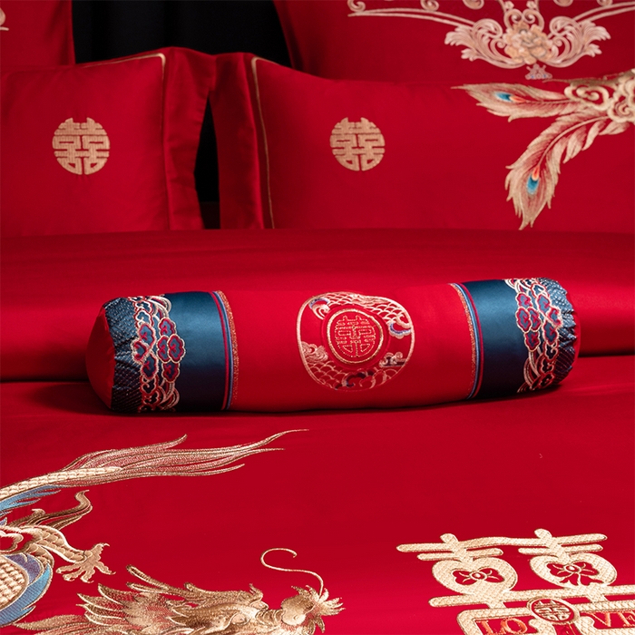 91家纺网 家纺一手货源 找家纺 博之洋婚庆 2026新款全棉长绒棉刺绣婚庆四件套多件套 金玉良缘