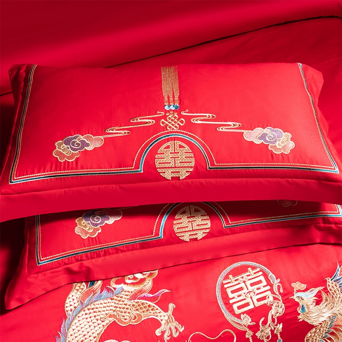 91家纺网 家纺一手货源 找家纺 博之洋婚庆 2026新款全棉长绒棉刺绣婚庆四件套多件套 富丽堂皇