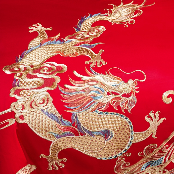 91家纺网 家纺一手货源 找家纺 博之洋婚庆 2026新款全棉长绒棉刺绣婚庆四件套多件套 皇朝喜嫁