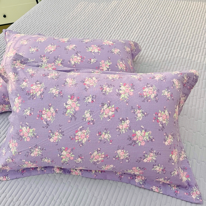 91家纺网 家纺一手货源 找家纺 九诺家纺 2026新款丝柔棉皱皱纱花边床盖四件套 米娅-一见倾心