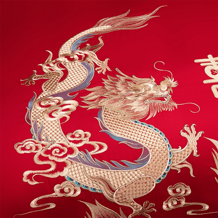 91家纺网 家纺一手货源 找家纺 博之洋婚庆 2026新款全棉长绒棉刺绣婚庆四件套多件套 金玉良缘