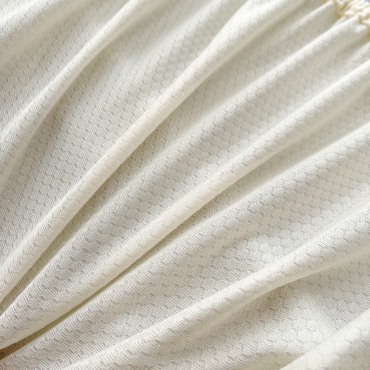 91家纺网 家纺一手货源 找家纺 （总）眠势力 2026新款冰豆豆床裙款床笠夏天冰凉豆豆空调席子带花边床裙床笠二合一