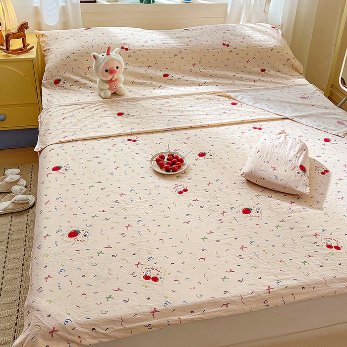 91家纺网 家纺一手货源 找家纺 维娜斯家纺 2026新款双层纱旅行酒店隔脏睡袋 森林派对