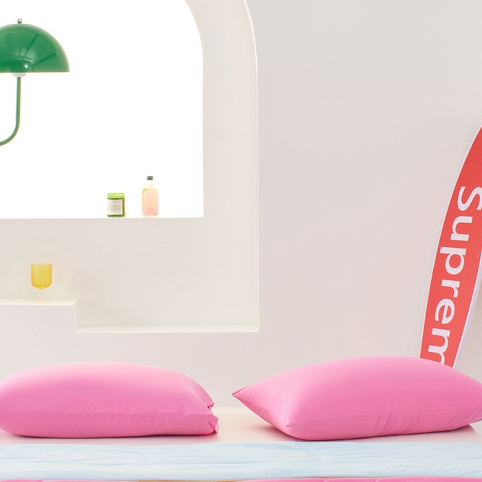 91家纺网 家纺一手货源 找家纺 LADYCOCO可可家居 2026新款coolmate多巴胺色系凉感枕套 玫瑰色