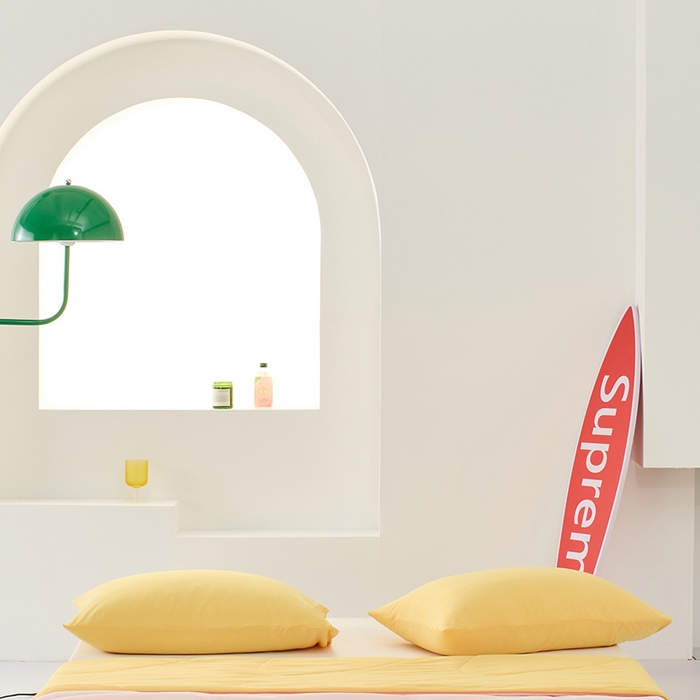 91家纺网 家纺一手货源 找家纺 LADYCOCO可可家居 2026新款coolmate多巴胺色系凉感枕套 橙黄