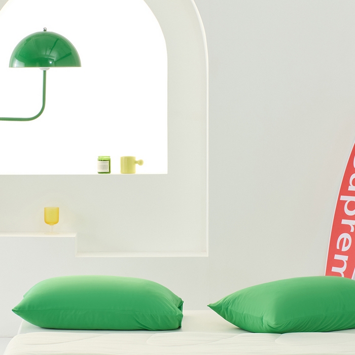 91家纺网 家纺一手货源 找家纺 LADYCOCO可可家居 2026新款coolmate多巴胺色系凉感枕套 绿洲