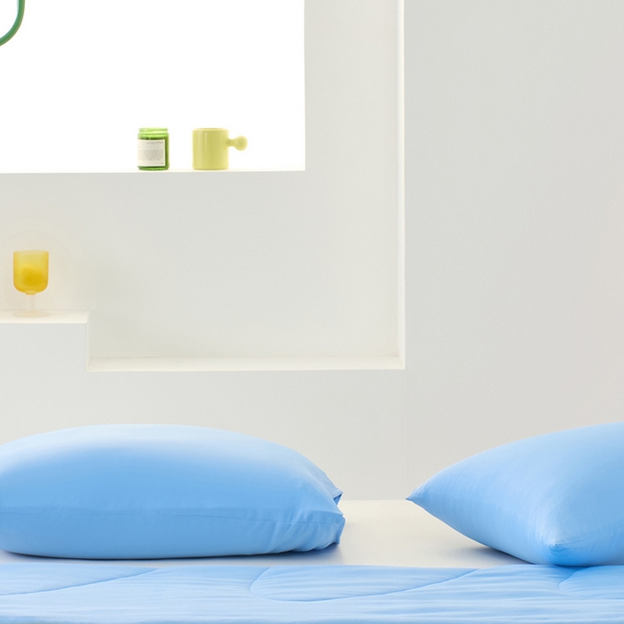 91家纺网 家纺一手货源 找家纺 LADYCOCO可可家居 2026新款coolmate多巴胺色系凉感枕套 蓝色