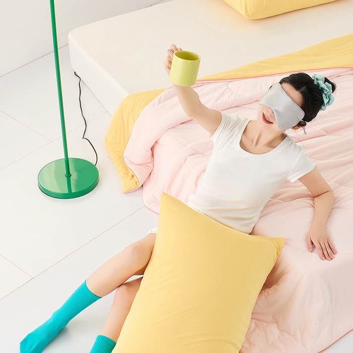 91家纺网 家纺一手货源 找家纺 LADYCOCO可可家居 2026新款coolmate多巴胺色系凉感枕套 橙黄