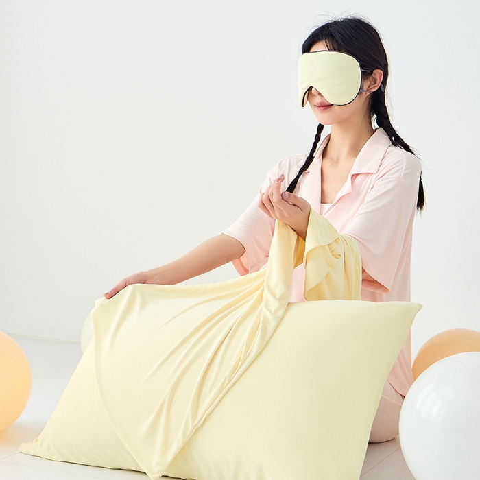 91家纺网 家纺一手货源 找家纺 LADYCOCO可可家居 2026新款coolmate多巴胺色系凉感枕套 枕套-黄