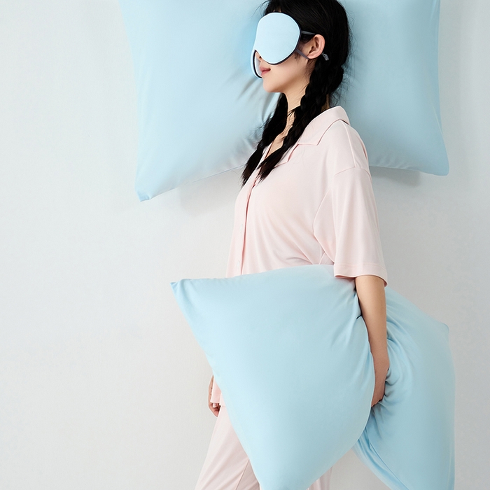 91家纺网 家纺一手货源 找家纺 LADYCOCO可可家居 2026新款coolmate多巴胺色系凉感枕套 枕套-蓝