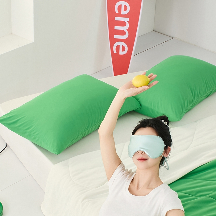 91家纺网 家纺一手货源 找家纺 LADYCOCO可可家居 2026新款coolmate多巴胺色系凉感枕套 绿洲