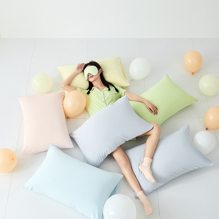 91家纺网 家纺一手货源 找家纺 LADYCOCO可可家居 2026新款coolmate多巴胺色系凉感枕套 枕套-灰