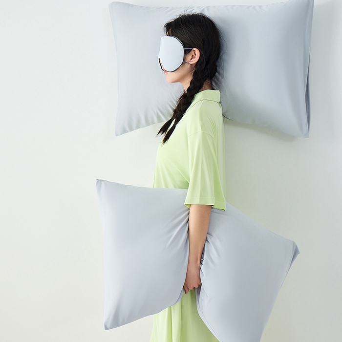 91家纺网 家纺一手货源 找家纺 LADYCOCO可可家居 2026新款coolmate多巴胺色系凉感枕套 枕套-灰