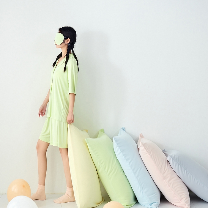 91家纺网 家纺一手货源 找家纺 LADYCOCO可可家居 2026新款coolmate多巴胺色系凉感枕套 枕套-灰