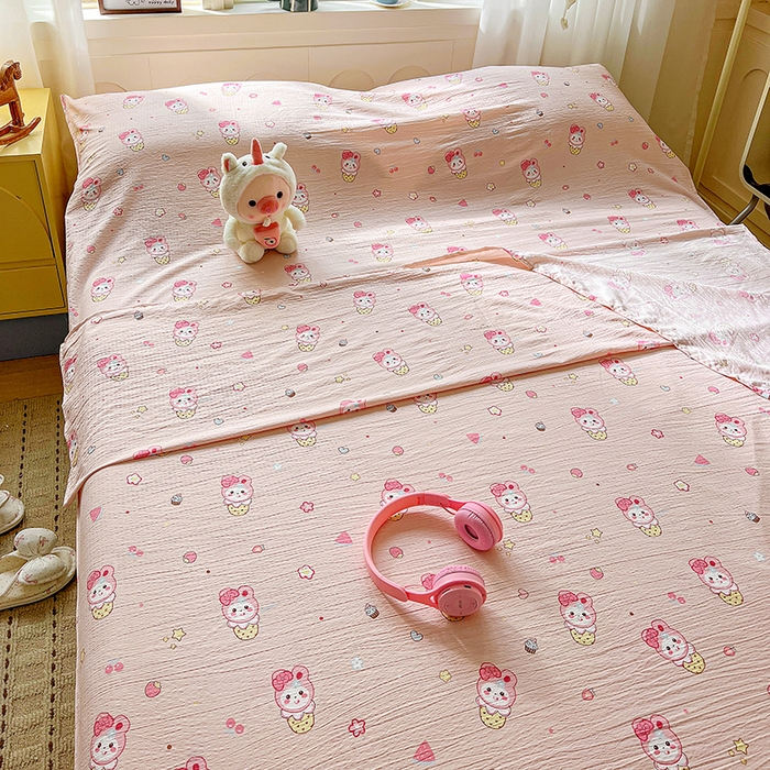 91家纺网 家纺一手货源 找家纺 维娜斯家纺 2026新款双层纱旅行酒店隔脏睡袋 小兔莉莉