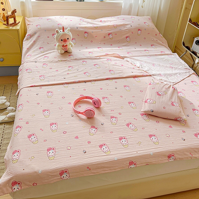 91家纺网 家纺一手货源 找家纺 维娜斯家纺 2026新款双层纱旅行酒店隔脏睡袋 小兔莉莉