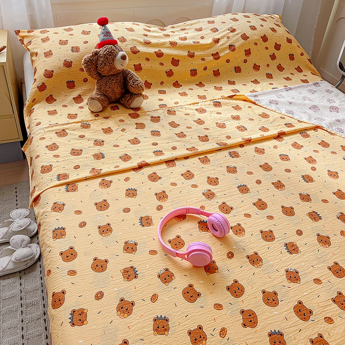 91家纺网 家纺一手货源 找家纺 维娜斯家纺 2026新款双层纱旅行酒店隔脏睡袋 小熊梦梦