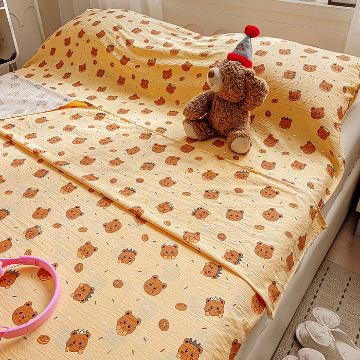 91家纺网 家纺一手货源 找家纺 维娜斯家纺 2026新款双层纱旅行酒店隔脏睡袋 小熊梦梦