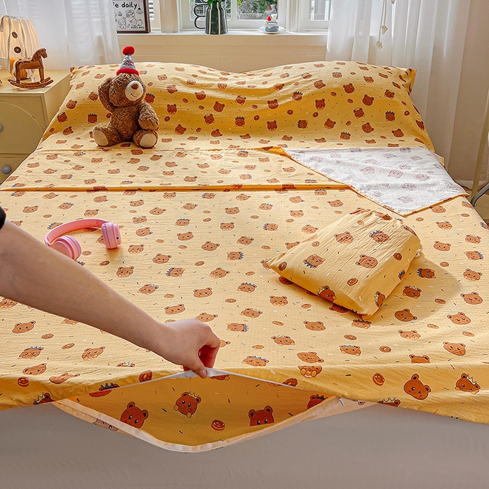 91家纺网 家纺一手货源 找家纺 维娜斯家纺 2026新款双层纱旅行酒店隔脏睡袋 小熊梦梦