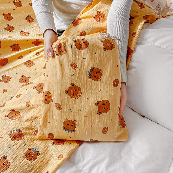 91家纺网 家纺一手货源 找家纺 维娜斯家纺 2026新款双层纱旅行酒店隔脏睡袋 小熊梦梦