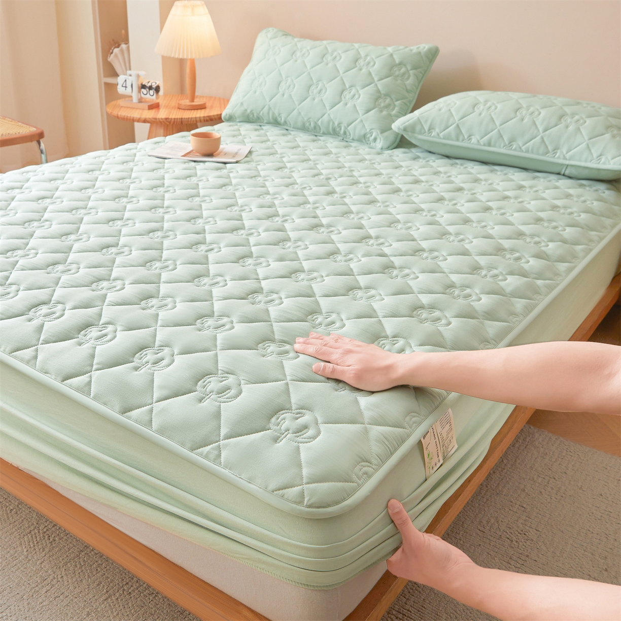 91家纺网 家纺一手货源 找家纺 （总）柔品 2026新款牛奶棉新疆棉花夹棉床笠