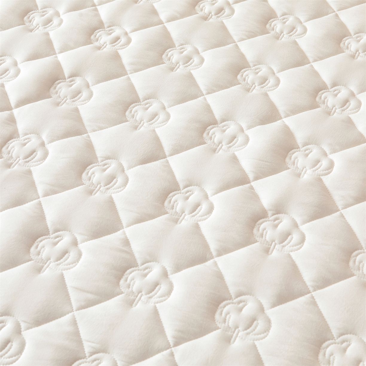 91家纺网 家纺一手货源 找家纺 柔品 2026新款牛奶棉新疆棉花夹棉床笠 新疆棉花-纯白