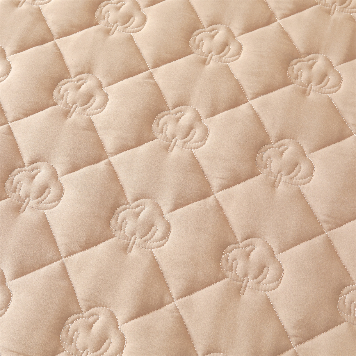 91家纺网 家纺一手货源 找家纺 柔品 2026新款牛奶棉新疆棉花夹棉床笠 新疆棉花-卡其