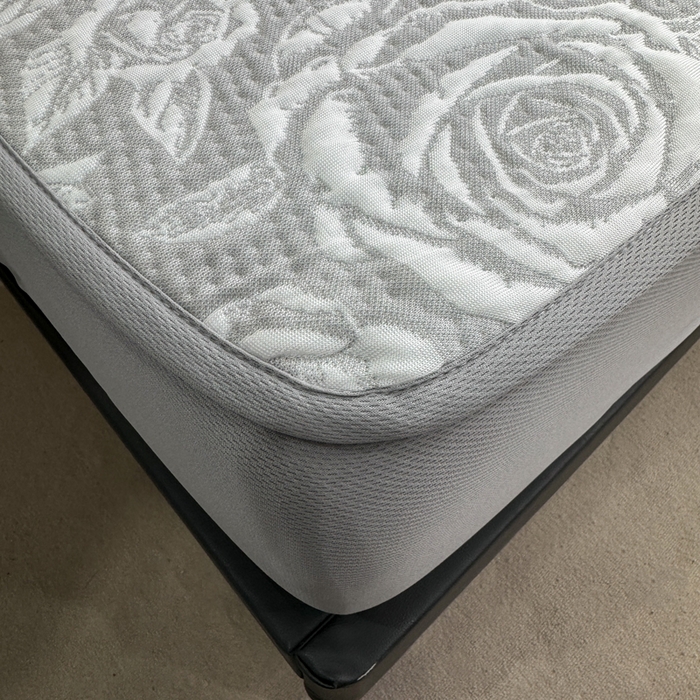 91家纺网 家纺一手货源 找家纺 伊人坊 2026新款A类550克凉感提花值过0.21冰豆豆家用凉席子三件套夏季---床笠款 玫瑰-灰