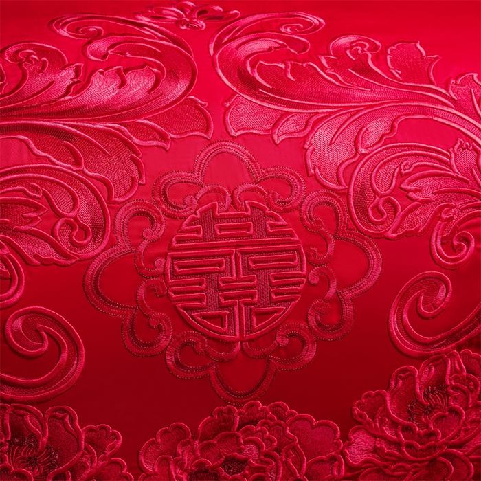 91家纺网 家纺一手货源 找家纺 博之洋婚庆 2026新款全棉长绒棉刺绣婚庆四件套多件套 盛世红妆